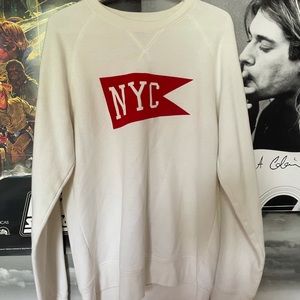 3/$30 NYC White Crewneck